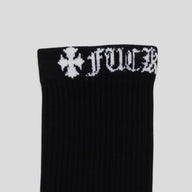Chrome Hearts Fuck You Socks in Black/White