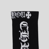 Chrome Hearts Fuck You Socks in Black/White