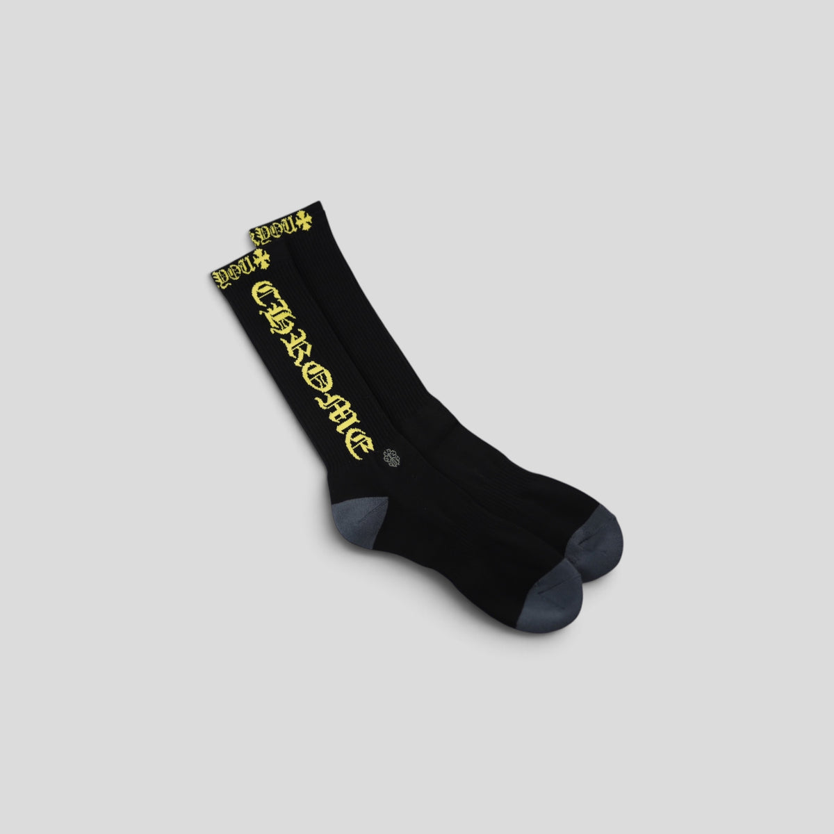 Chrome Hearts Fuck You Socks in Black/Yellow