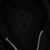 Chrome Hearts Horseshoe Logo Zip Up Hoodie in Black