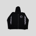 Chrome Hearts Horseshoe Logo Zip Up Hoodie in Black