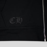 Chrome Hearts Horseshoe Logo Zip Up Hoodie in Black
