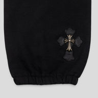 Chrome Hearts Leather Cross Patch Spike Pendant Drawstring Sweatpants in Black