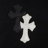 Chrome Hearts Leather Cross Patch Spike Pendant Drawstring Sweatpants in Black