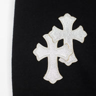 Chrome Hearts Leather Cross Patch Spike Pendant Drawstring Sweatpants in Black
