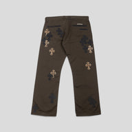 Chrome Hearts Leopard Cross Patch Chinos in Brown