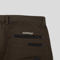 Chrome Hearts Leopard Cross Patch Chinos in Brown