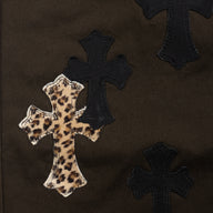 Chrome Hearts Leopard Cross Patch Chinos in Brown