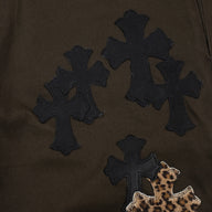 Chrome Hearts Leopard Cross Patch Chinos in Brown