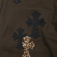 Chrome Hearts Leopard Cross Patch Chinos in Brown