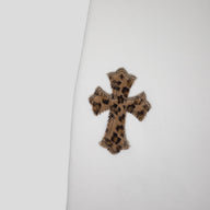 Chrome Hearts Leopard Cross Patch Sweatpants in White