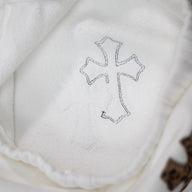 Chrome Hearts Leopard Cross Patch Sweatpants in White
