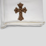 Chrome Hearts Leopard Cross Patch Sweatpants in White