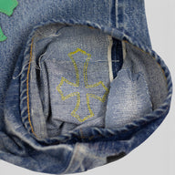 Chrome Hearts Multicolor Cross Patch Jeans
