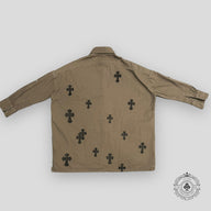 Chrome Hearts Oversized Cross Patch Shirt in Olive Green