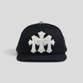 Chrome Hearts Pony Hair Cemetery Cross Trucker Hat in Black