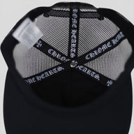 Chrome Hearts Pony Hair Cemetery Cross Trucker Hat in Black