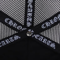 Chrome Hearts Pony Hair Cemetery Cross Trucker Hat in Black