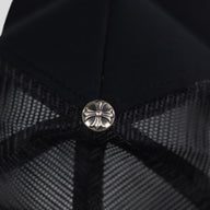 Chrome Hearts Pony Hair Cemetery Cross Trucker Hat in Black
