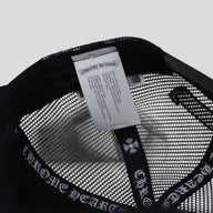 Chrome Hearts Pony Hair Cemetery Cross Trucker Hat in Black