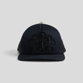 Chrome Hearts Pony Hair Cemetery Cross Trucker Hat in Black