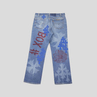 Chrome Hearts Stencil Jeans in Light Wash