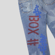 Chrome Hearts Stencil Jeans in Light Wash