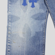 Chrome Hearts Stencil Jeans in Light Wash