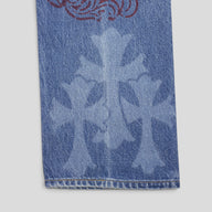 Chrome Hearts Stencil Jeans in Light Wash