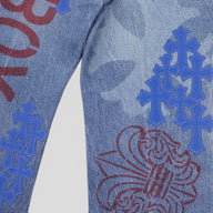 Chrome Hearts Stencil Jeans in Light Wash