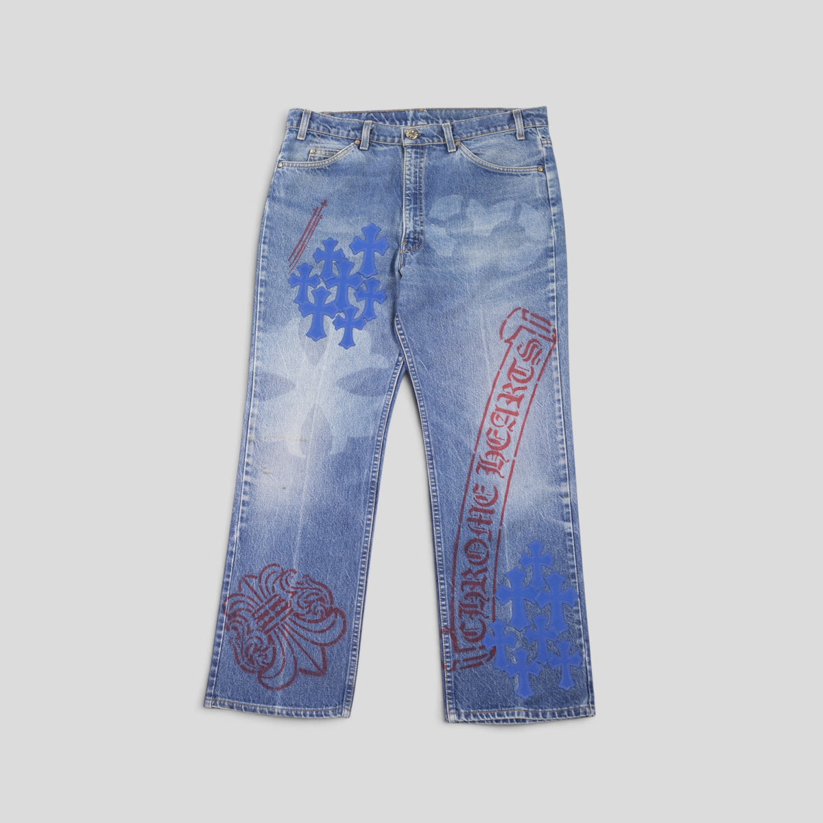 Chrome Hearts Stencil Jeans in Light Wash