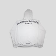 Chrome Hearts T-Bar Zip Up Hoodie in White