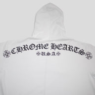 Chrome Hearts T-Bar Zip Up Hoodie in White