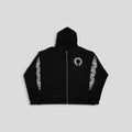 Chrome Hearts Thermal Lined Floral Zip Up Hoodie in Black