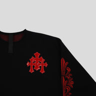 Chrome Hearts Triple Cross Sweater in Black/Red