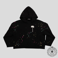 Palm Angels Paint Splatter Hoodie in Black