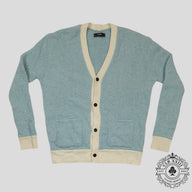 Amiri Fuzzy Wool Cardigan in Blue