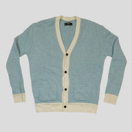 Amiri Fuzzy Wool Cardigan in Blue