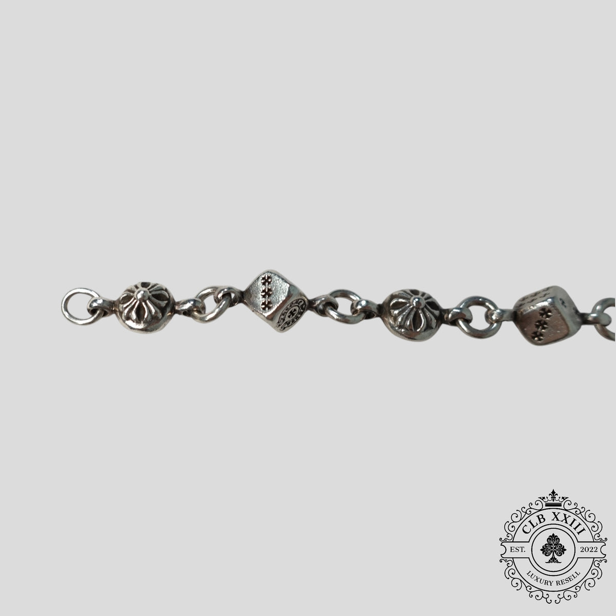 Chrome Hearts Dice and Crossball Bracelet in Silver