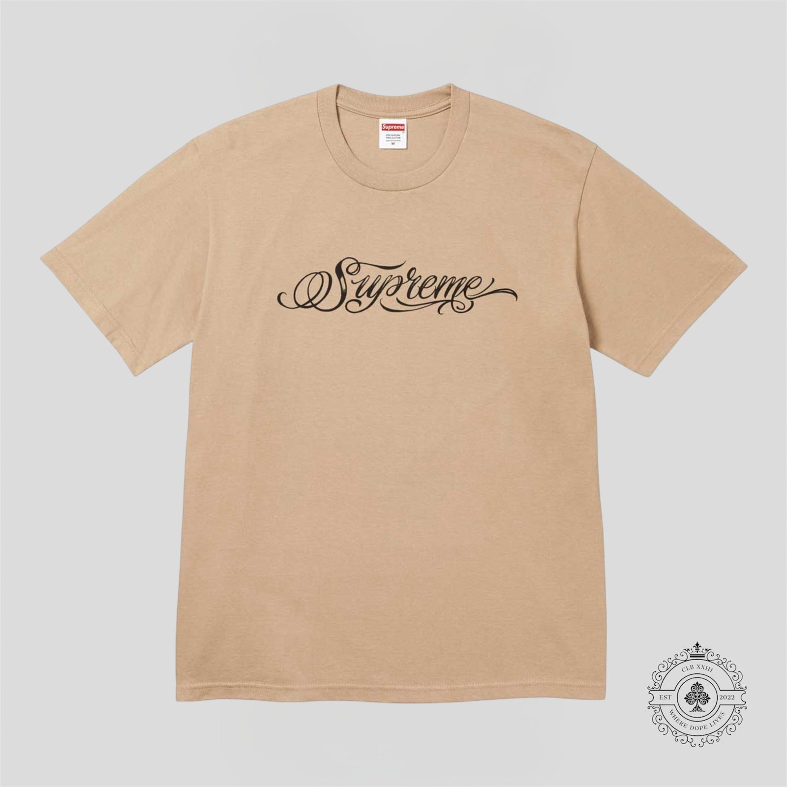 Supreme Script Tee in Khaki