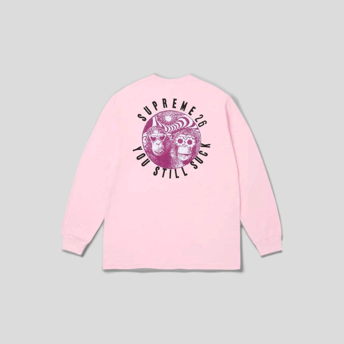 Supreme You Still Suck L/S Tee in Light Pink