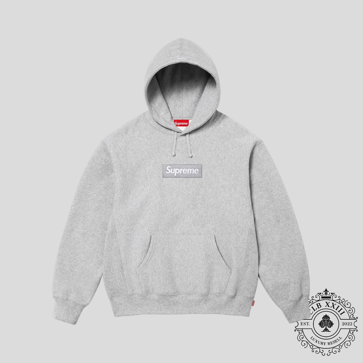 Supreme Box Logo Hooded Sweatshirt in Grey