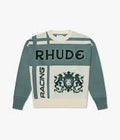 Rhude Palm Knit Crewneck in Off-White/Blue