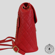 Chanel Caviar Leather Filigree Backpack in Red
