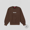 Supreme Washed Box Logo Crewneck in Brown