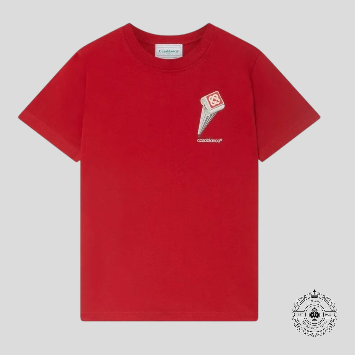 Casablanca Leaning Column Printed Tee in Red