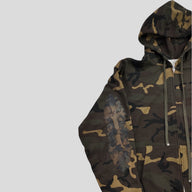 Chrome Hearts Camo Leather Patch Thermal Zip Up Hoodie