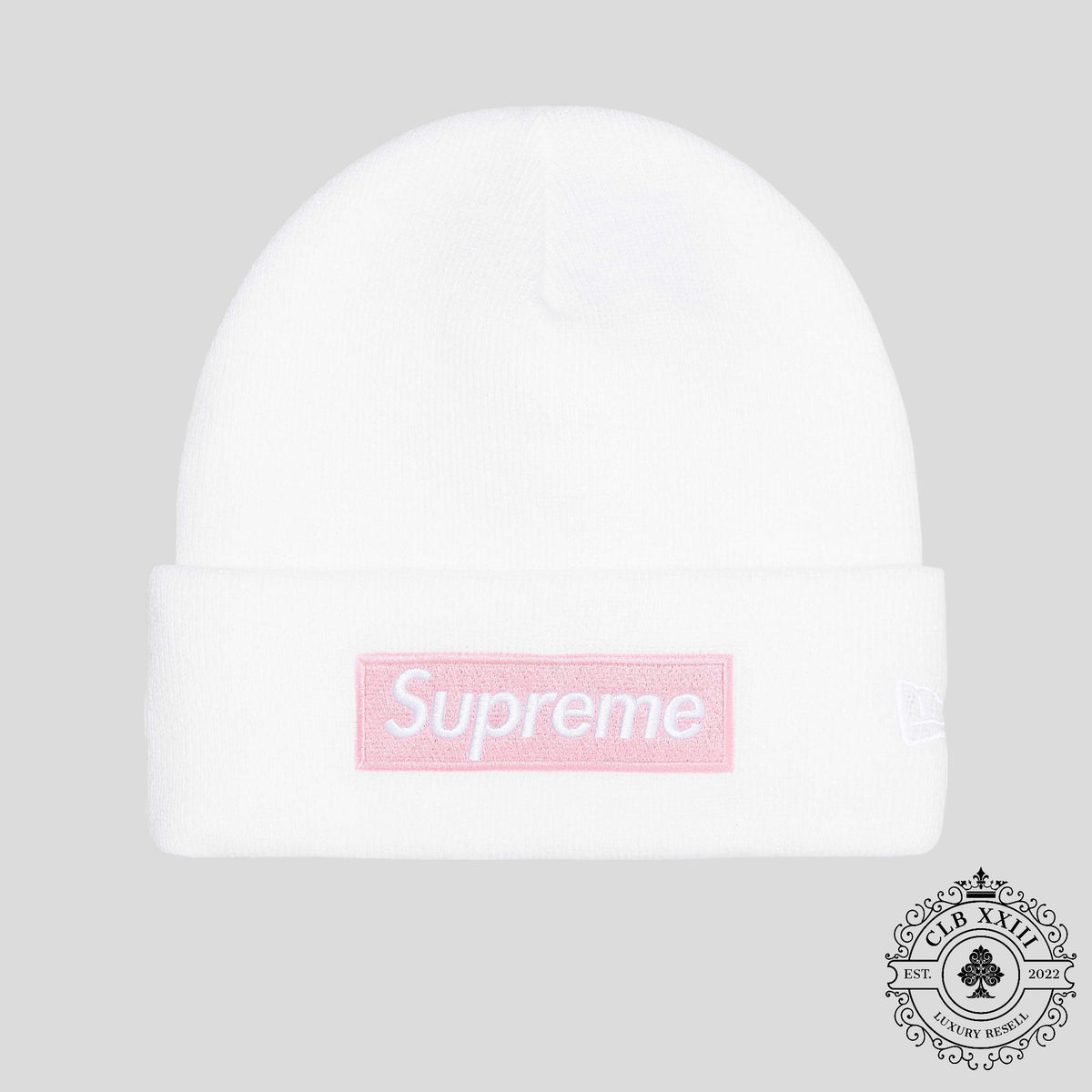 Supreme New Era Box Logo Beanie (FW25) in White