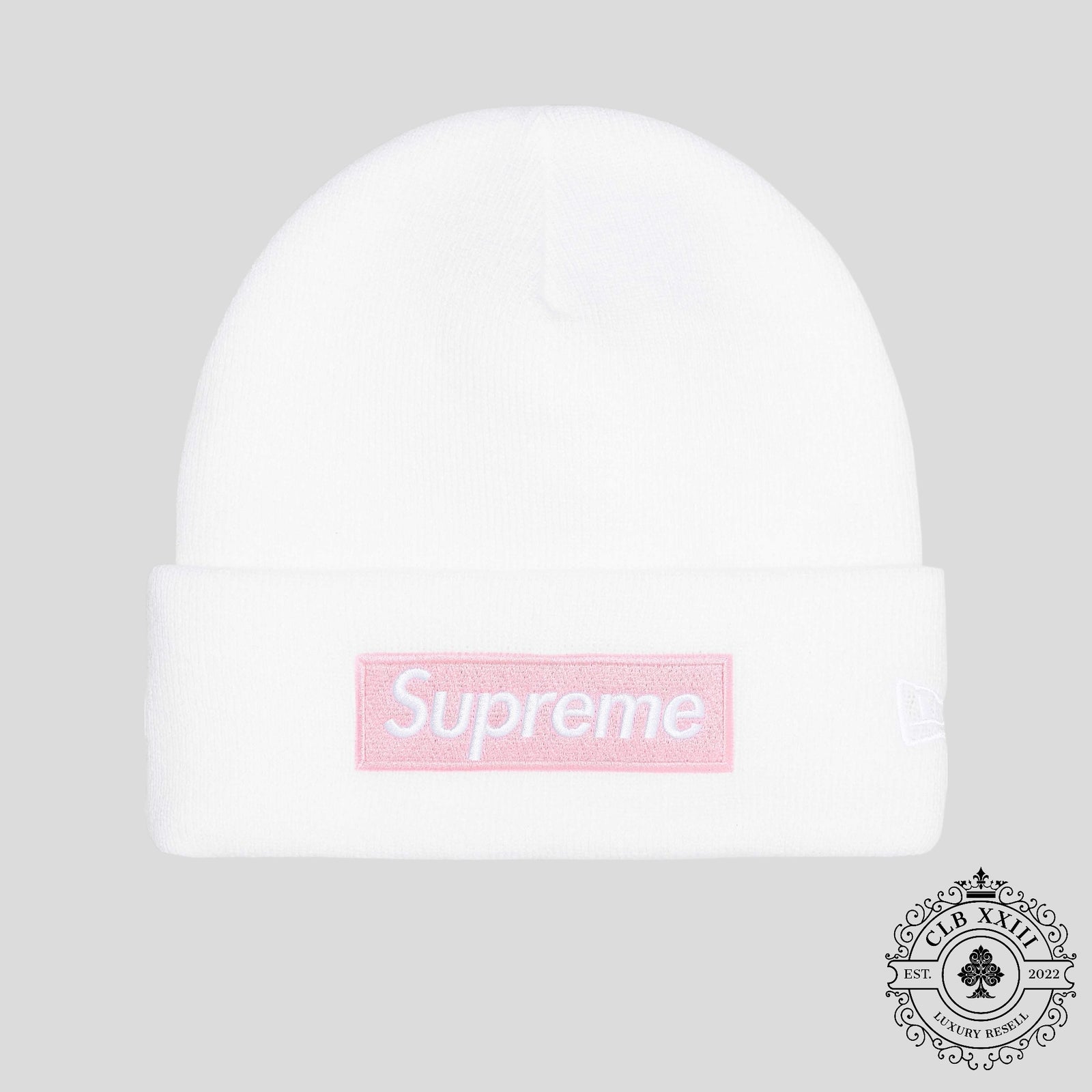 Supreme New Era Box Logo Beanie (FW25) in White