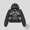 Vale Gem Zip Up Hoodie in Black